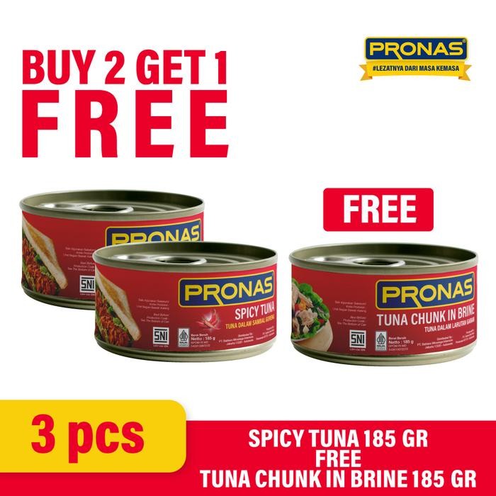 

READY PRONAS TUNA SAMBAL GORENG 185G (2 PCS) BONUS TUNA IN BRINE 1 PCS
