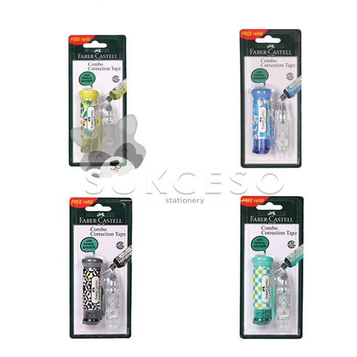 

Faber Correction Tape Combo Refill + 1 Eraser