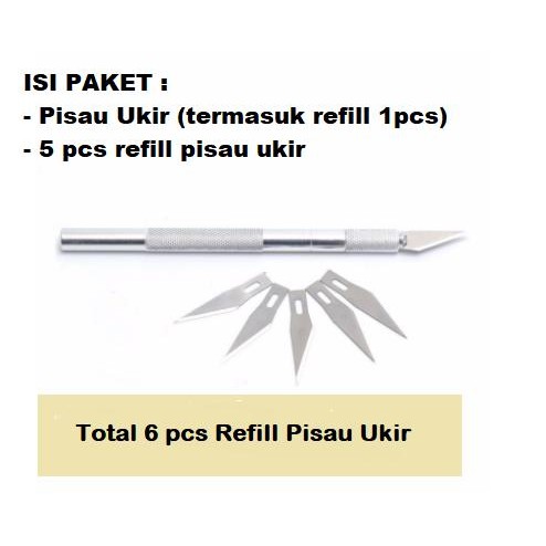 

Pisau Ukir Seni Hobby Crafting Art Knife Metal Handle Free 4 PCS Blade