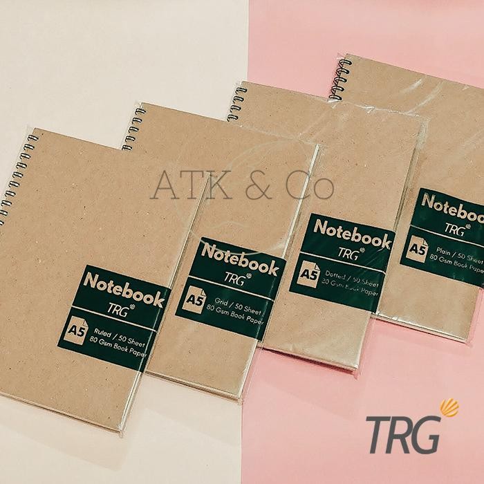 

Buku Notebook A5 Dotted Grid Plain Ruled TRG - TRG Kraft Cover Spiral