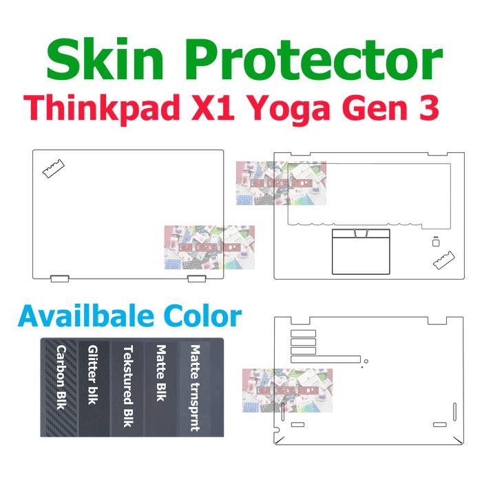Siap Kirim Lenovo Thinkpad X1 Yoga Gen 3 Carbon Black Transparan Skin Guard Protector