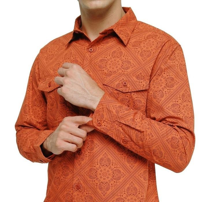 Kemeja Pria Eiger H401 Peasley 1989 Lengan Panjang Corak Batik - Black