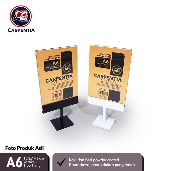 

Carpentia Stand Akrilik Besi/Tiang A6 Vertikal 10,5x14,8cm /Nomor Meja