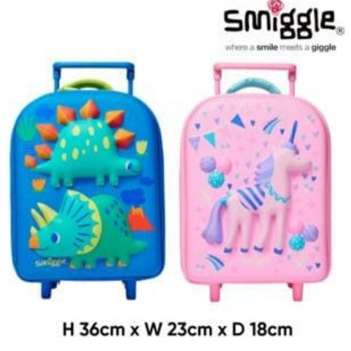 Jual Smiggle Trolley Glide Dino -Unicorn Backpack/Kado/Tas koper Anak TK