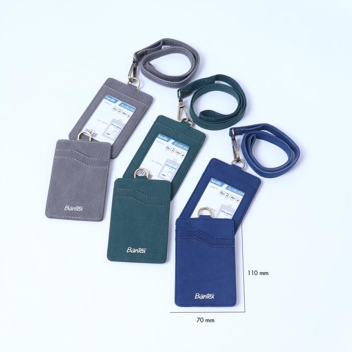 

Bantex ID Card Leather / Name Tag Holder Kulit Sintetis Portrait Lanyard Tali 8884 Stationery Kantor