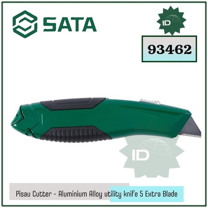 

Pisau Cutter 93642 Zinc Alloy Utility Knife 5 Extra Blades Sata Tools