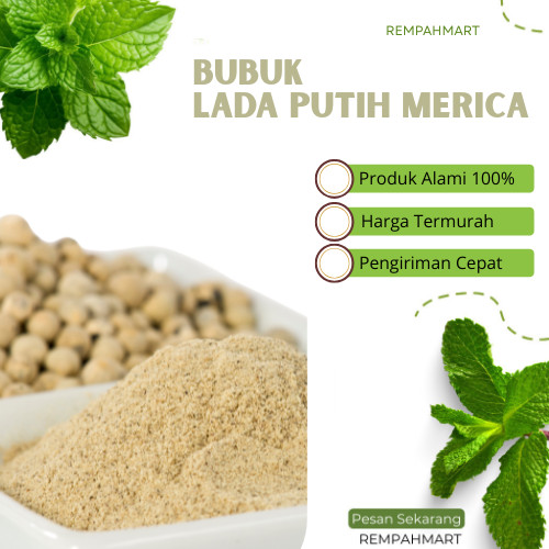 

1kg Lada Putih Bubuk Murni Alami Tanpa Campuran / Lada Putih Merica Pure White Pepper Bumbu Masak 1 Kilogram Rempahmart