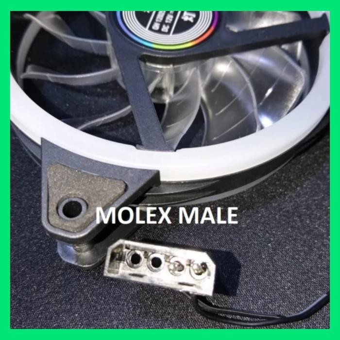 Fan Casing 12cm x 12cm RGB Led Rainbow Connector Molex Happy Shopping