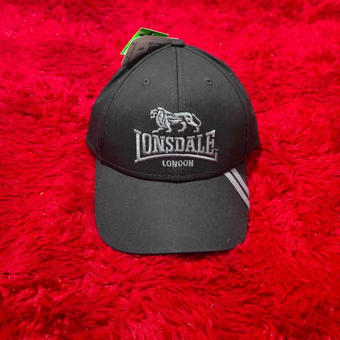 Lonsdale 2 Stripe Black Cap Original