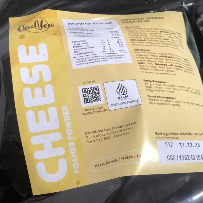 

Qudyew Cheese Foam Powder instant / keju bubuk 1kg BEST ITEM