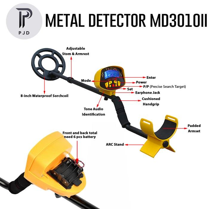 Detektor Emas Logam Gold Metal Detector Digital MD3010II MD3010 II