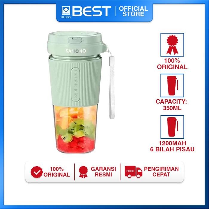 Blender Portable SAMONO SW-Y9 GREEN Kapasitas 350 mL 6 Bilah Pisau