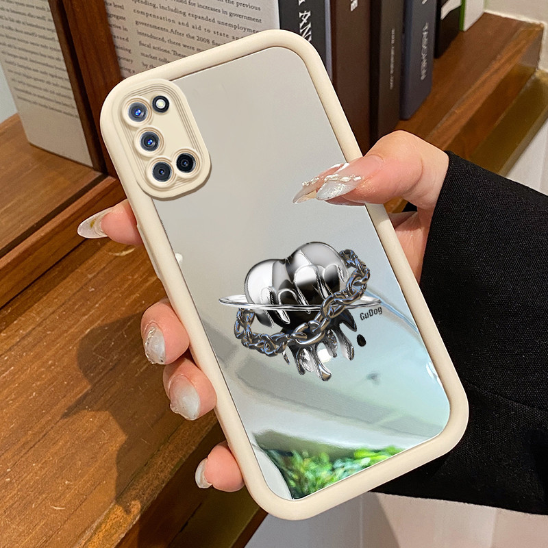 Casing Hp OPPO A52 OPPO A72 OPPO A92 Case Casing Cinta rantai pola Kesing HP Cesing cermin Kasing Si