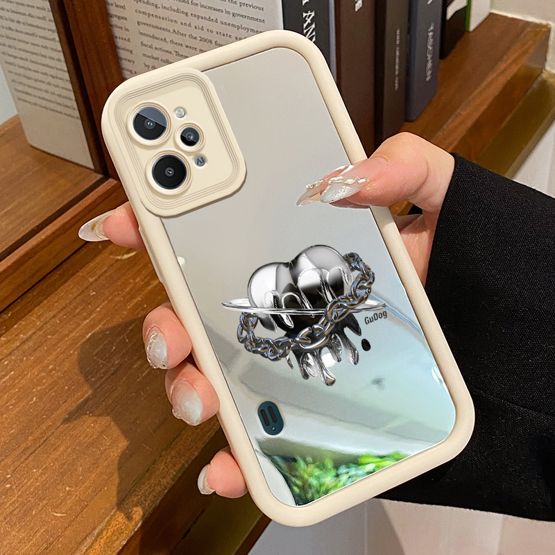 Casing Hp Realme C31 Case Casing Cinta rantai pola Kesing HP Cesing cermin Kasing Silikon Softcase