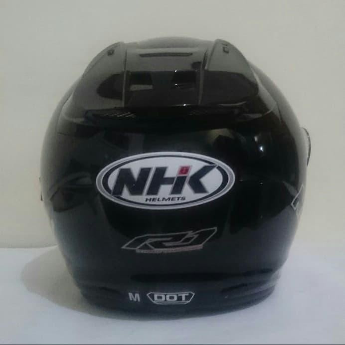 Helm Nhk R1 Solid Double Visor Black Metali Dan Black Doff