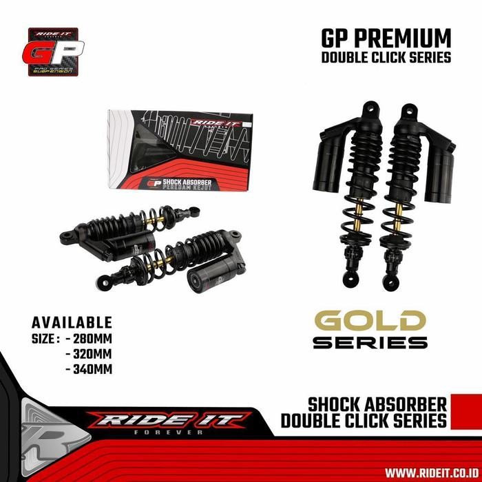 Shock Breaker Blk Tabung Atas Ride It Gp Premiun Gold Uk 280Mm Jupiter