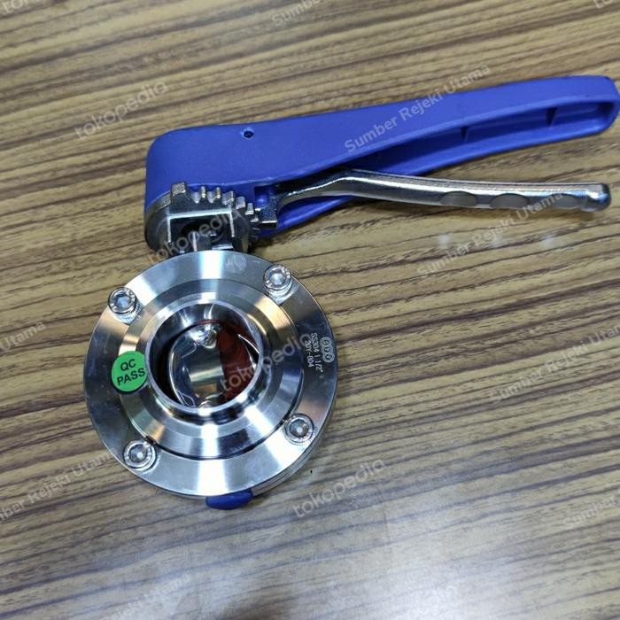 Butterfly Valve Sanitary SS316 L 11/2" INCH SPV