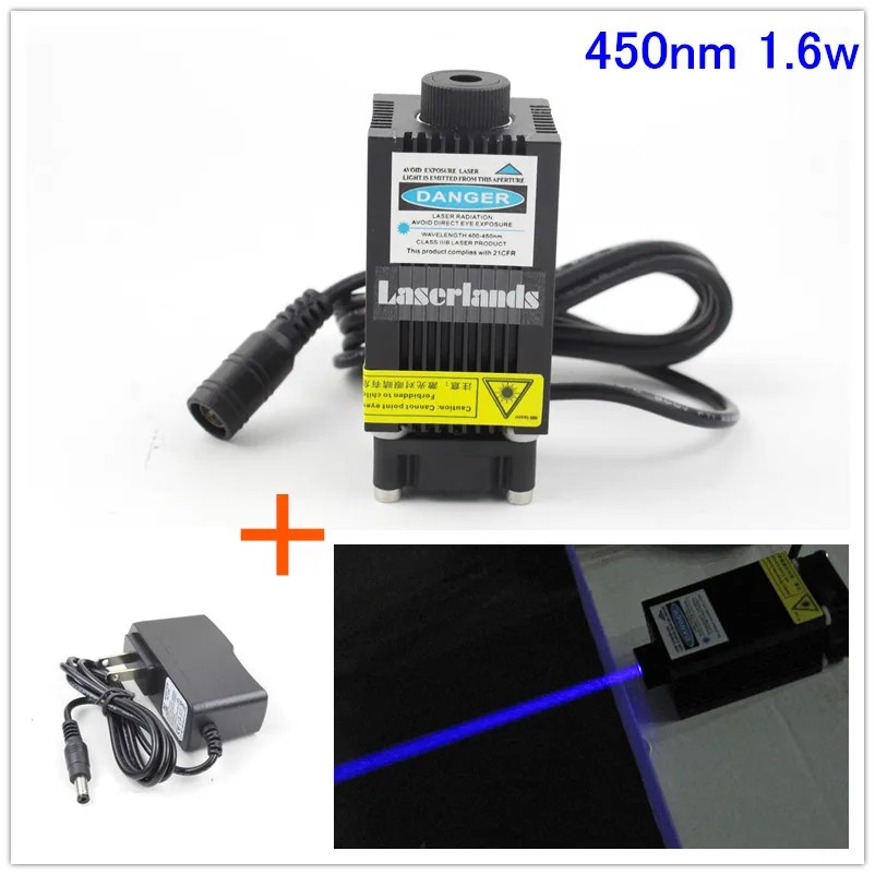 BELI SEKARANG 33*55mm 450nm 1.6W Blue Laser Diode Module for CNC Engraving Cutting with  Osram PLTB4