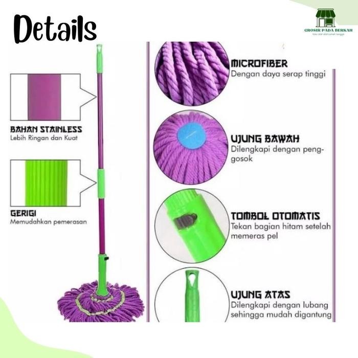 ALAT PEL LANTAI PERAS PUTAR DYNAMIC MICROFIBER PRAKTIS/ ALAT PEL LANTAI TANPA KOTORI TANGAN/MAGIC