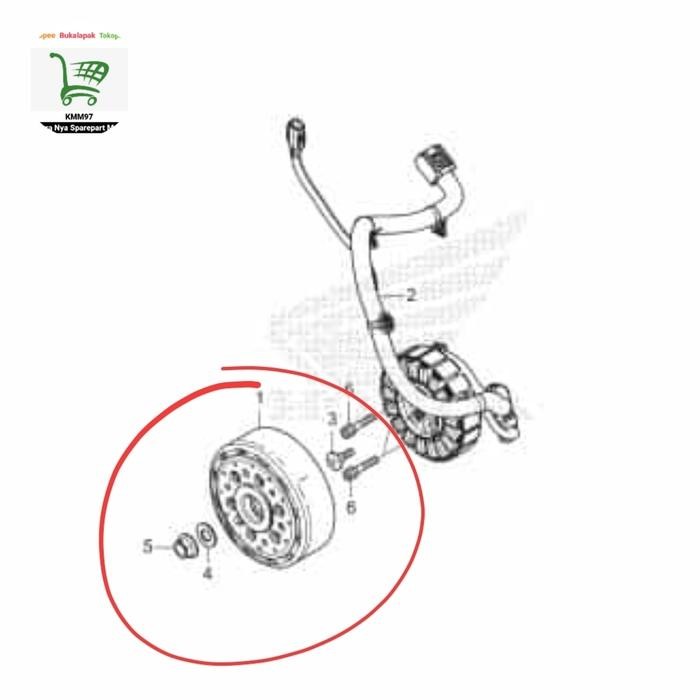 FlyWheel Comp Magnet Spull Vario 125 Led eSP,Vario 125 Old 31210KZR601