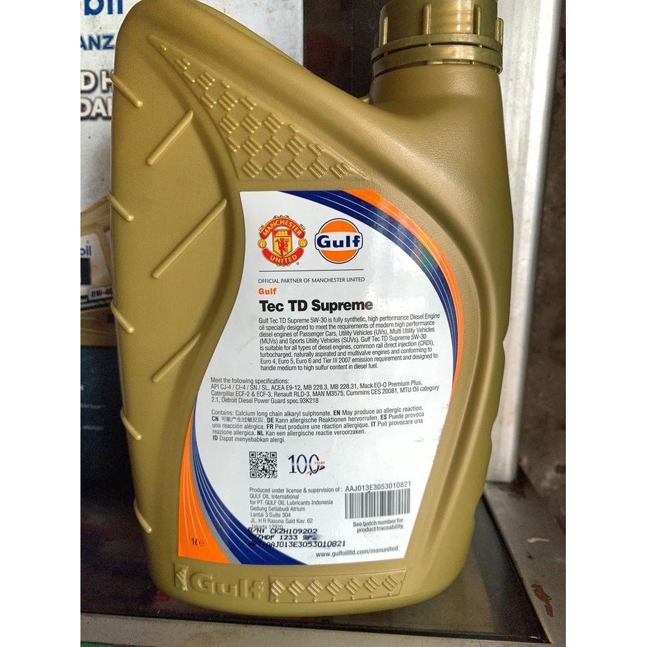 Oli Mesin Mobil Diesel Gulf TEC TD Supreme SAE 5W-30 Full Synthetic