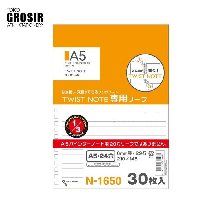 

Lihit Lab Refill Isi Ulang Kertas Loose Leaf A5 Grid N-1650S Kode 384