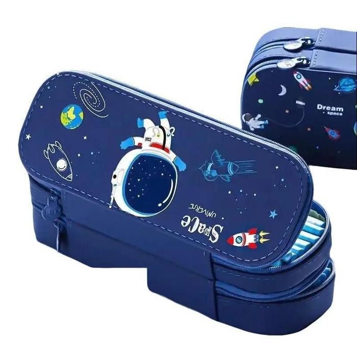 

Kotak Pensil Karakter Astronot Rocket Tempat pensil 2 Tingkat ACS07