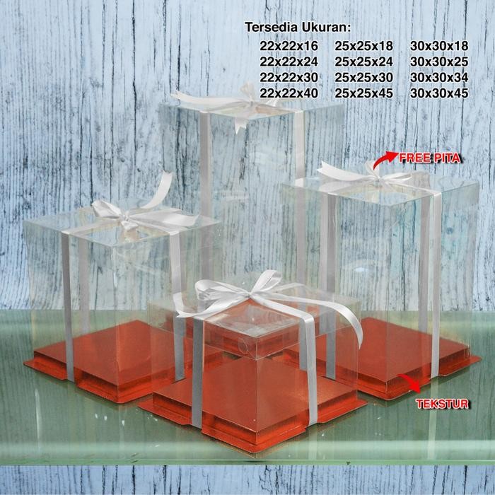 JT Kotak kue Kotak kue mika transparan Dus kue transparan Cake box KOTAK KADO ULANG TAHUN HANTARAN