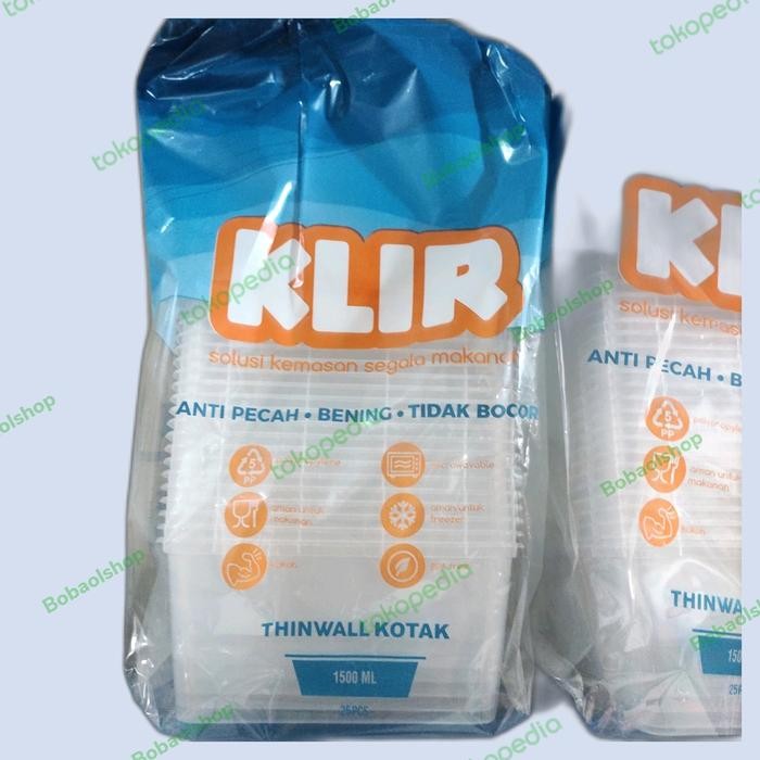 JT thinwall 1500ml SQ klir / Thinwall Kotak 1500ml