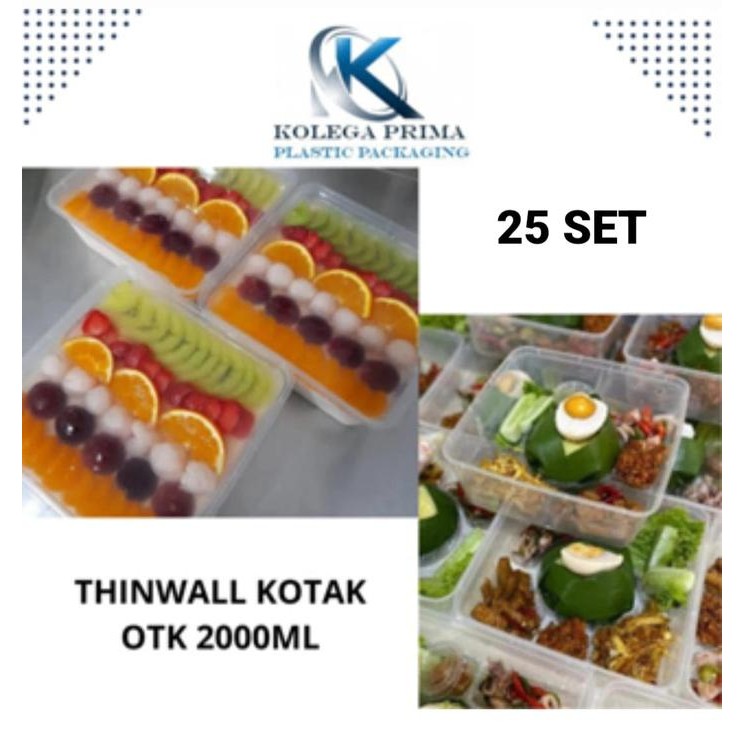 JT KOTAK MAKAN PLASTIK THINWALL PERSEGI 2000ML (OTK 2000)