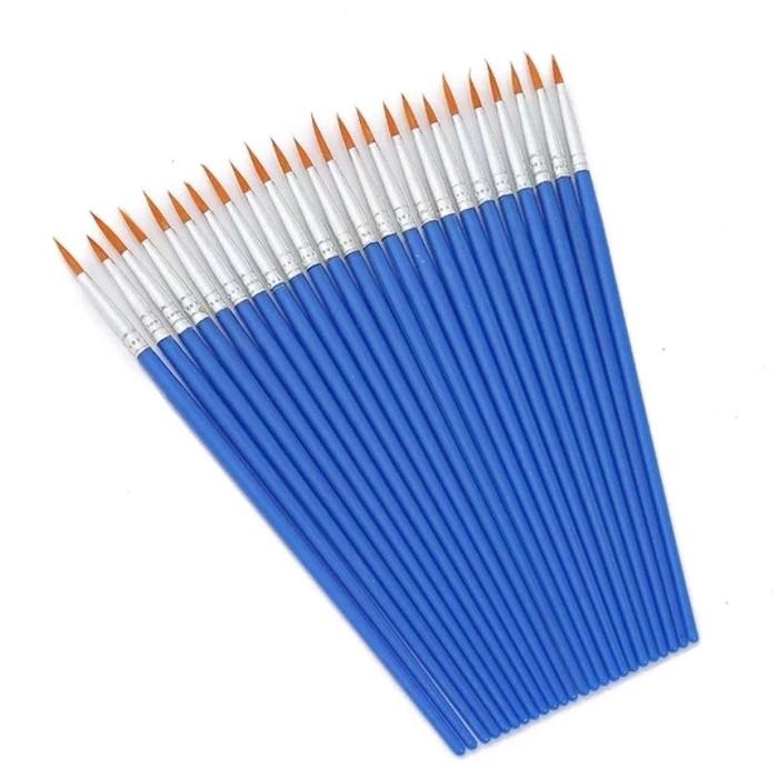 

100Pcs Kuas Lukis Brsuh Body Painting Bahan Nilon Warna Biru