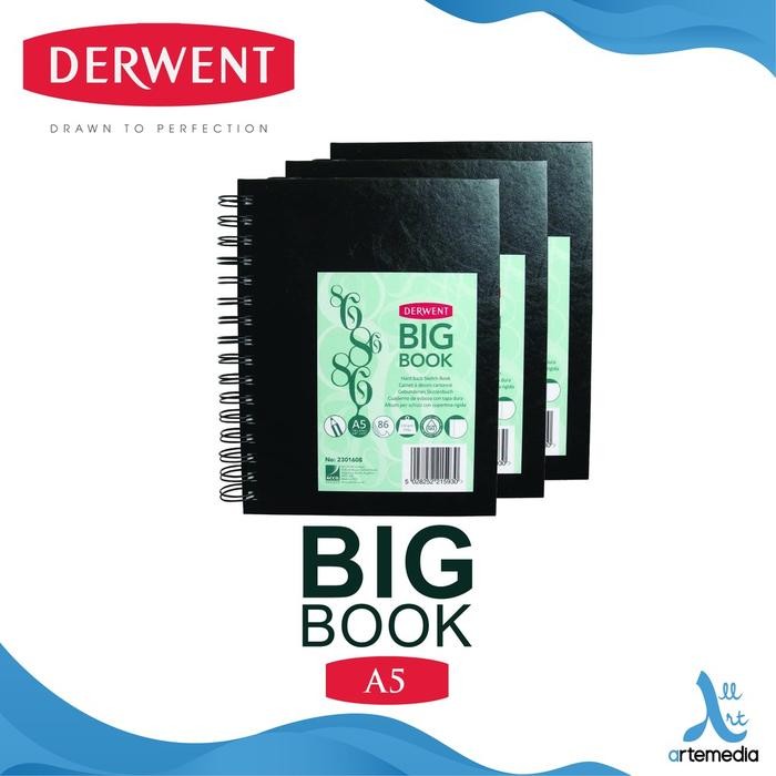 

tersedia derwent big book a5 hardcover wire bound spiral sketchbook - notebook & sketchbook