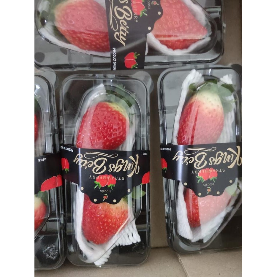 

ASLI Strawberry Korea Jumbo King Berry isi 2 / pack READY STOCK
