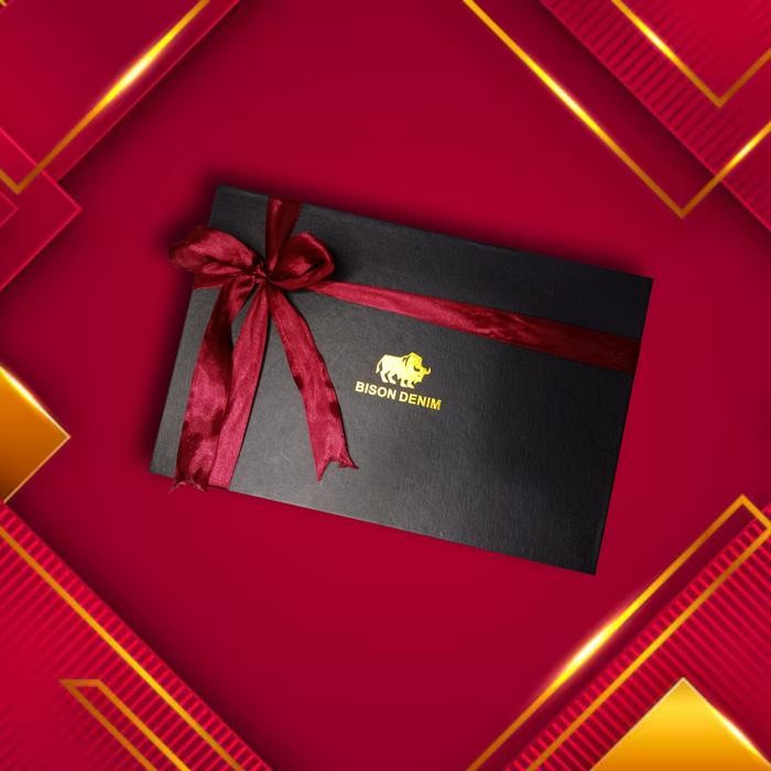 Ikat Pinggang Dompet Pria Set Kulit Asli Bison Denim Original