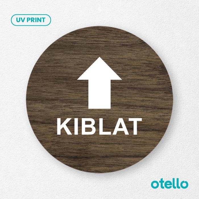 ID SIGNAGE ARAH KIBLAT SIGN BOARD LABEL TEMPEL KAYU PENUNJUK ARAH SHOLAT