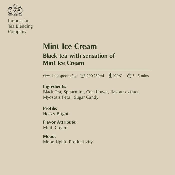 

OZA TEA - MINT ICE CREAM BLACK TEA 40 GRAM (20 CUPS)