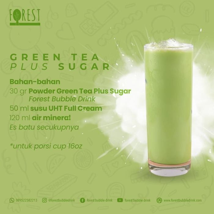

BUBUK MINUMAN GREEN TEA POWDER 1000G PLUS GULA - FOREST BUBBLE DRINK