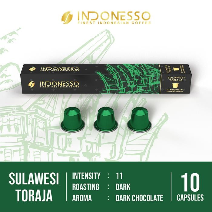 

INDONESSO SULAWESI TORAJA COFFEE CAPSULES COMPATIBLE WITH NESPRESSO MACHINES / KAPSUL KOPI