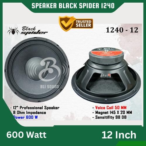 SPEAKER BLACK SPIDER 12 INCH BLACKSPIDER 1240 12INCH BS 1240 FULL RANGE MID LOW [HITAM]