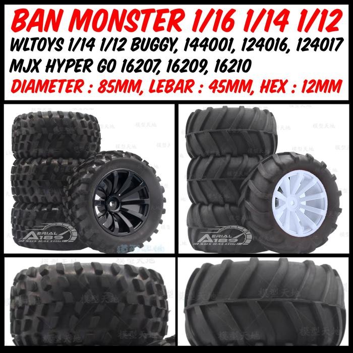 Playgro- 1Pcs Ban Monster Bigfoot Wltoys 1/14 1/12 124016 124018 124007 Mjx Hbx