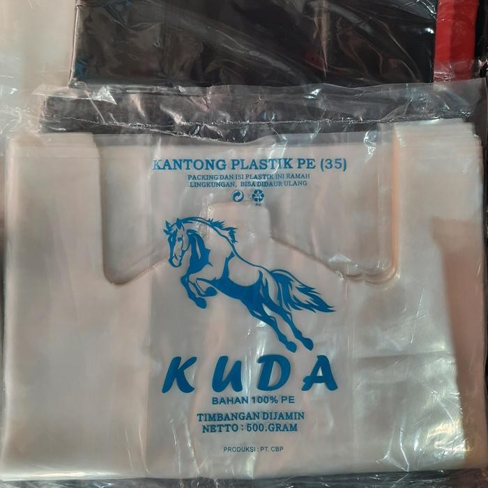 

Plastik kresek PE ukuran 35 bening transparan. PER BAL = ISI 50 bungku