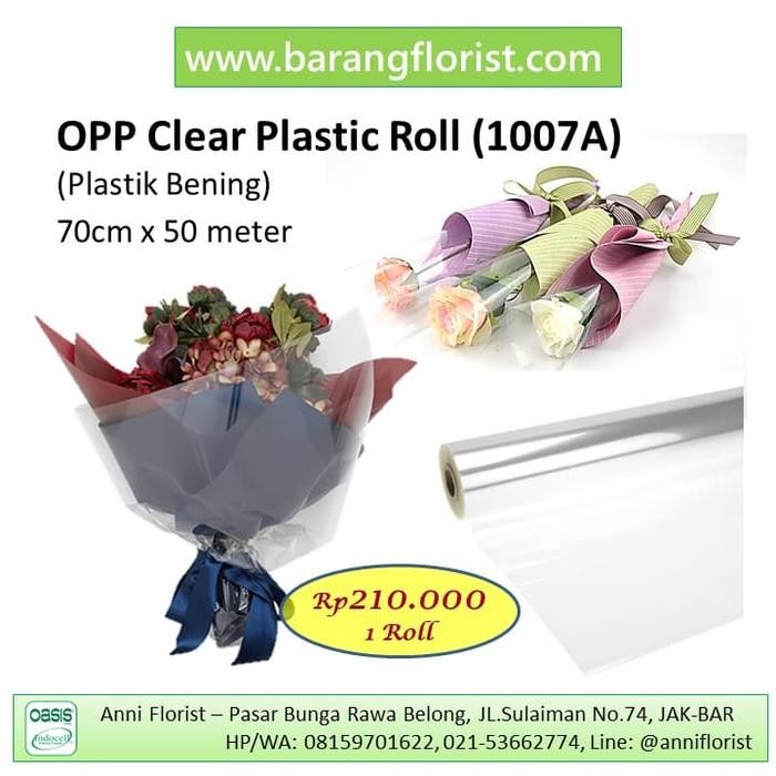 

OPP Clear Plastic Roll (1007A) 50 meter, plastik bening toko bumga