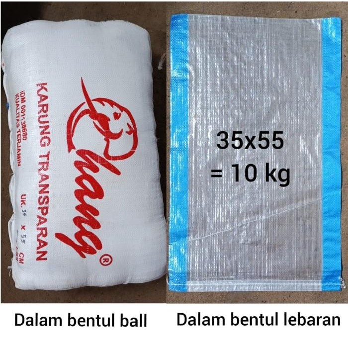

Platik Transparan 10kg 35x55 cm (10 pcs) karung 10kg MINIMAL ORDER 5