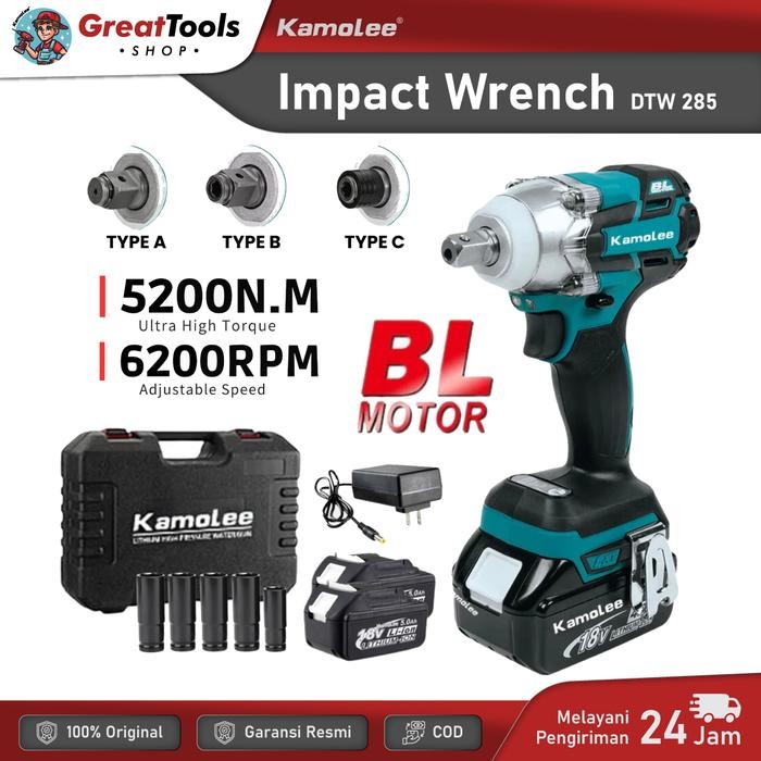 Terbatas Kamolee - Cordless Electric Bor Impact Wrench/Impact Drill-Dtw285/520N.M