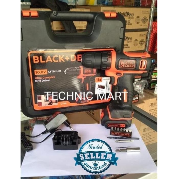 Paling Baik Black & Decker Cordless Drill Driver Bor Baterai 10.8V Bdcdd12K