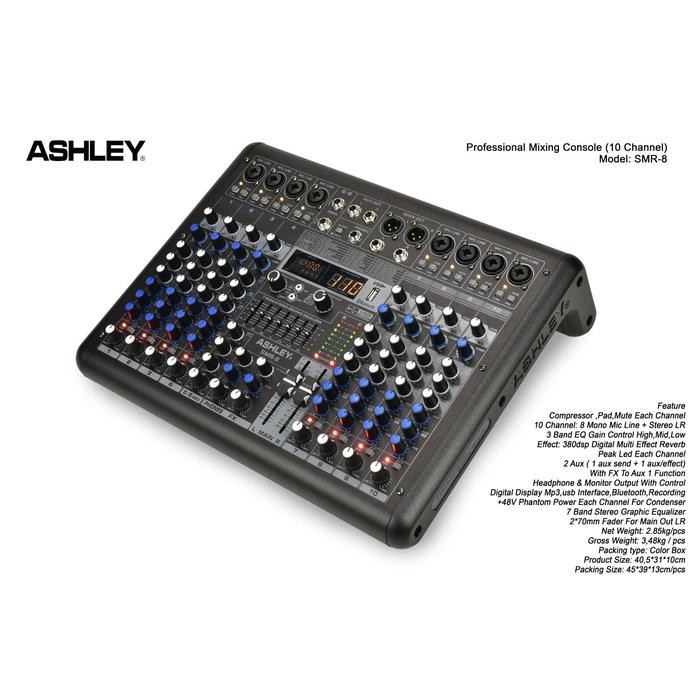 Mixer Audio Ashley Smr8 Smr 8 (8Channel) Original Ashley