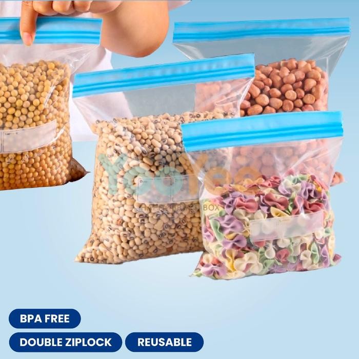 Yooyee Plastik Kulkas Kantong Penyimpan Makanan Ziplock Double Lock BPA free
