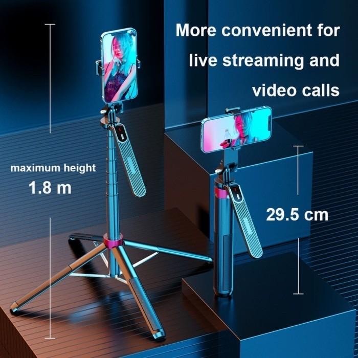 Tongsis Tongkat Selfie Stick Tripod Bluetooth Original