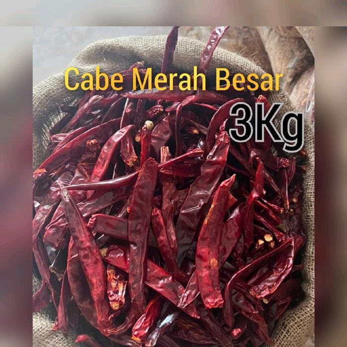 

3KG CABE MERAH BESAR Kualitas Bagus /tidak pedas Rempah