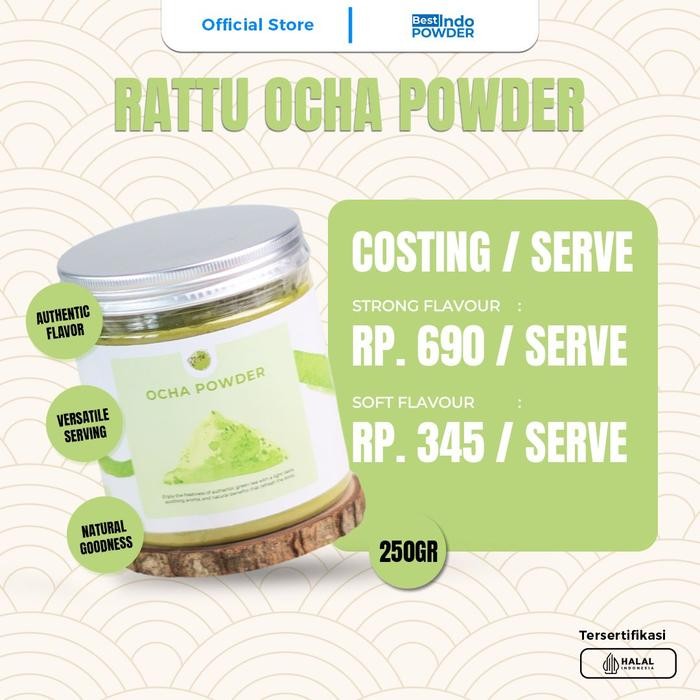 

Ocha Powder Bubuk Ocha minuman Rattu Japanese Tea Japan Tea Teh Hijau